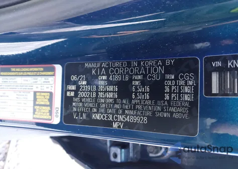 2022 Kia Niro Ex Premium from USA, damaged, VIN KNDCE3LC1N5489928